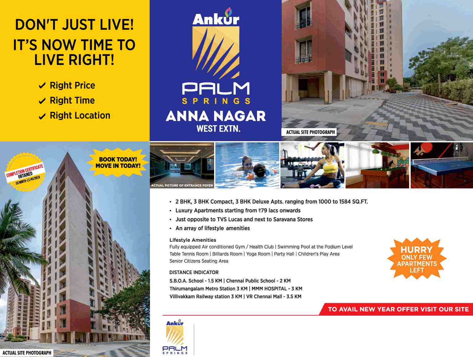 Completion certificate obtained for Ankur Palm Springs in Chennai Update
